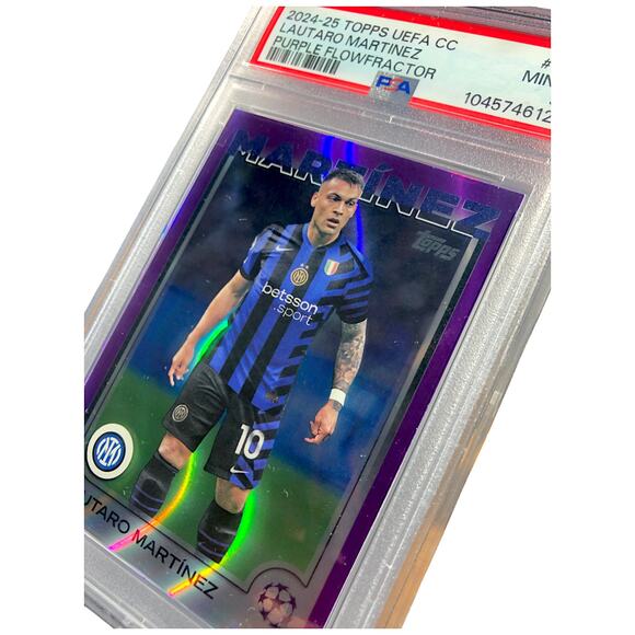 2024 Topps UCC Purple FlowFractor #50 Lautaro Martinez Inter Milan PSA 9 Pop 1 - Picture 3 of 5